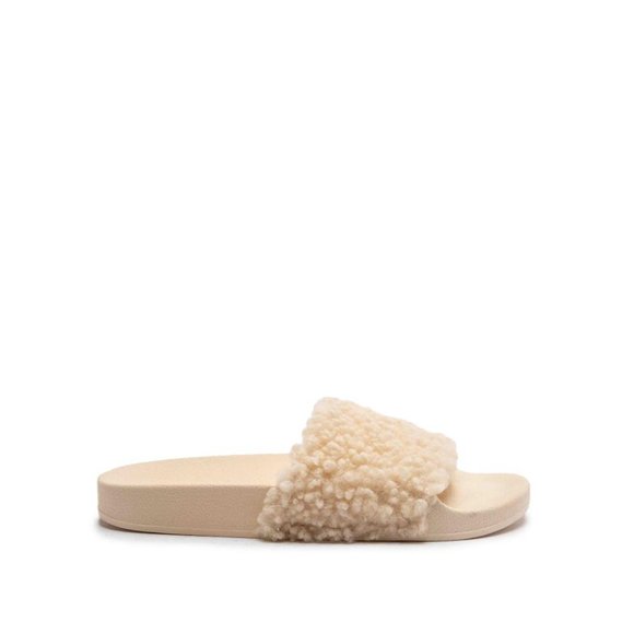 ⚡FINAL SALE!  Beige Faux Fur Slide Sandals - Picture 6 of 10